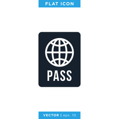 Passport Icon Vector Design Template