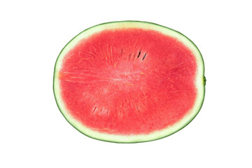 Half watermelon on white background