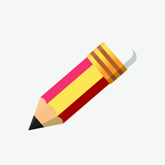 Pencil in simple modern flat  style vector design for your design work, presentation, website.