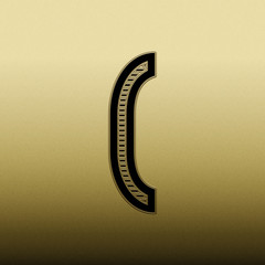 Bracket sign on golden texture background