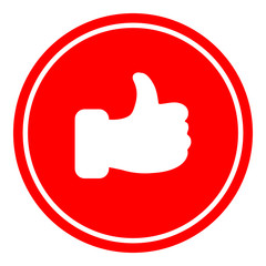 Like icon. Hand like. Thumb up Vector illustration