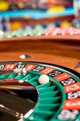 Roulette table close up at the Casino
