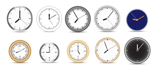 A collection of ten different vector clocks