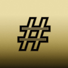 Golden hashtag symbol.