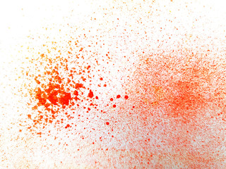 Red drops Color spread on white paper for abstract artwork background
