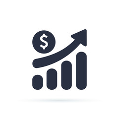 increase money growth icon, progress marketing, thin line symbol on white background editable stroke vector illustration