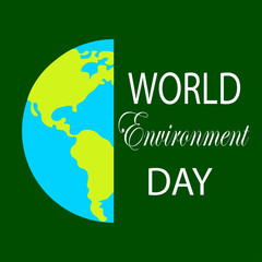 World Environment day card with decorative lettering