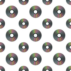 DVD disc seamless pattern on white background