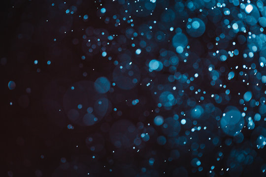 Blue color Bokeh abstract background