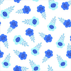 Fototapeta na wymiar Wildflowers, seamless pattern. Vector illustrations are suitable for napkins, blankets and tablecloths, print for textiles and wallpaper