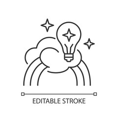 Inspiration pixel perfect linear icon. Motivation for curiosity. Imagination of artist. Thin line customizable illustration. Contour symbol. Vector isolated outline drawing. Editable stroke