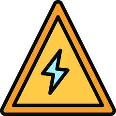 High Voltage Electricity Current Sign Vector colorful Icon design, Power Danger zone area Symbol on white background 