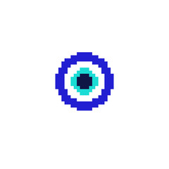 Obraz premium fatima eye pixel art icon, pixel illustration