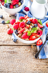 Healthy Breakfast, Homemade Oatmeal with Berries
