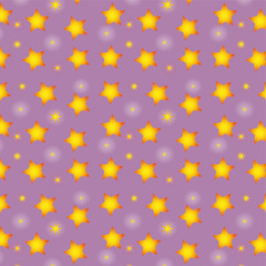 pattern of yellow stars on a purple background