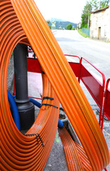 cable of fibre optic during the roadworks