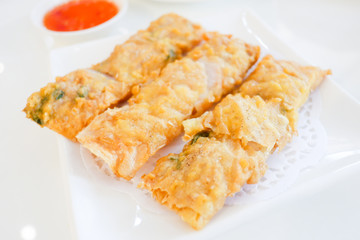 Crispy spring roll stuffed made with prawn and pork