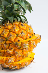 Close-up Of Pineapple Over White Background