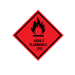 Highly Flammable LPG Symbol Sign ,Vector Illustration, Isolate On White Background Label .EPS10