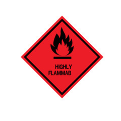 Highly-Flammable-Symbol-Sign-,Vector-Illustration,-Isolate-On-White-Background-Label-.EPS10.
