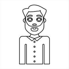 man front look line icon