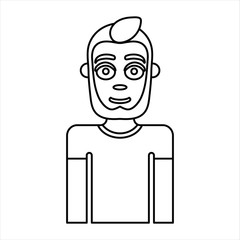 man front look line icon