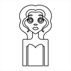 woman front look line icon