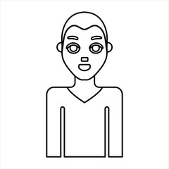 man front look line icon