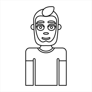 Man Front Look Line Icon