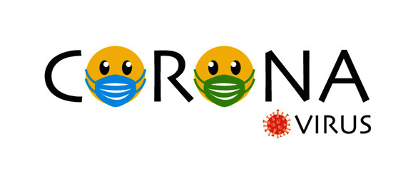 Corona, Virus rot, Mundschutz blau und grün