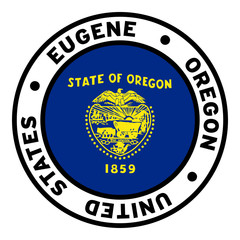 Round Eugene Oregon United States Flag Clipart