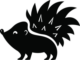 hedgehog, animal vector isolated design elements on white background. Concept for logo, icon, print
