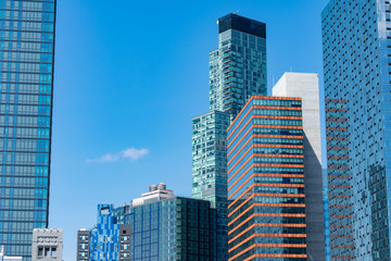 Fototapeta na wymiar Long Island City Queens New York Skyline with Modern Glass Skyscrapers