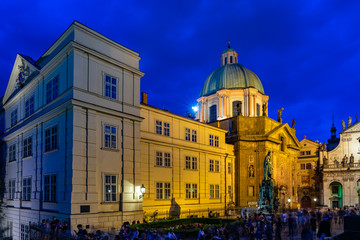 Obraz premium Francis Of Assisi Church Charles Bridge Prague in Czech Republic.
