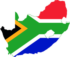 South Africa flag map eps 10