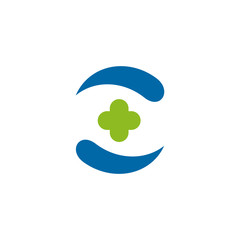 Medical and health care logo design with medical cross icon
