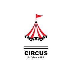 Circus tent logo template Vector illustration