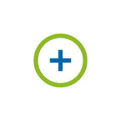 Medical and health care logo design with medical cross icon