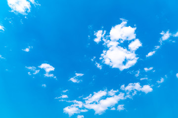 Fototapeta na wymiar Beautiful blue sky with white clouds after the rain in rainy season.