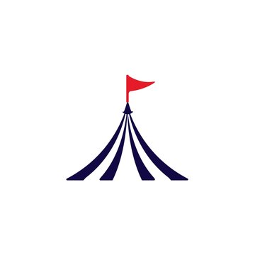 Circus tent logo template Vector illustration