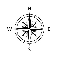 compass icon wind map north west vector © Passatic