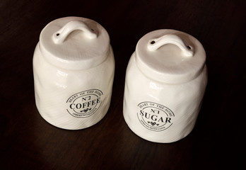 Sugar and coffee containers