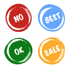 grunge sticker brush shape label sale vector illustration