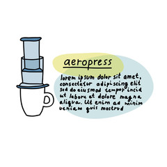 alternative coffee maker, device for brewing coffee doodle icon