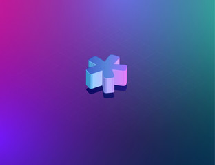 Obraz premium 'THREE DEE' tech font character, isometric vector illustration