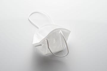White face mask on white background. Protector to prevent contagion.