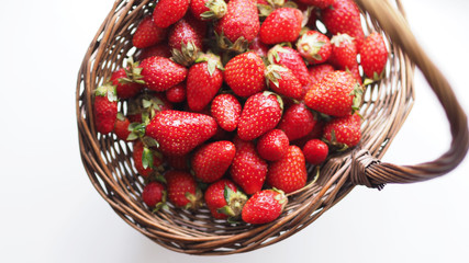 Fresh strawberries in a basket