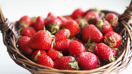 Fresh strawberries in a basket
