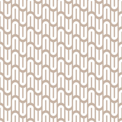 Vector geometric seamless pattern. Modern geometric background. Curving lines on the background of vertical stripes.