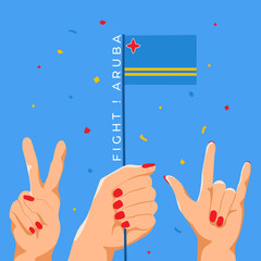 Set of Hands Holding Up National Flag : Vector Illustration